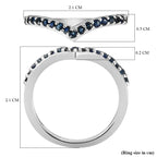 Royal Bali Collection - D'Joy Blue Sapphire Wishbone Ring in Platinum Overlay Sterling Silver_7542263_5