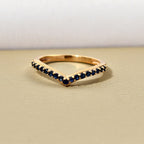 Royal Bali Collection - D'Joy Blue Sapphire Wishbone Ring in 18K Vermeil Yellow Gold Plated Sterling Silver_7542283_1