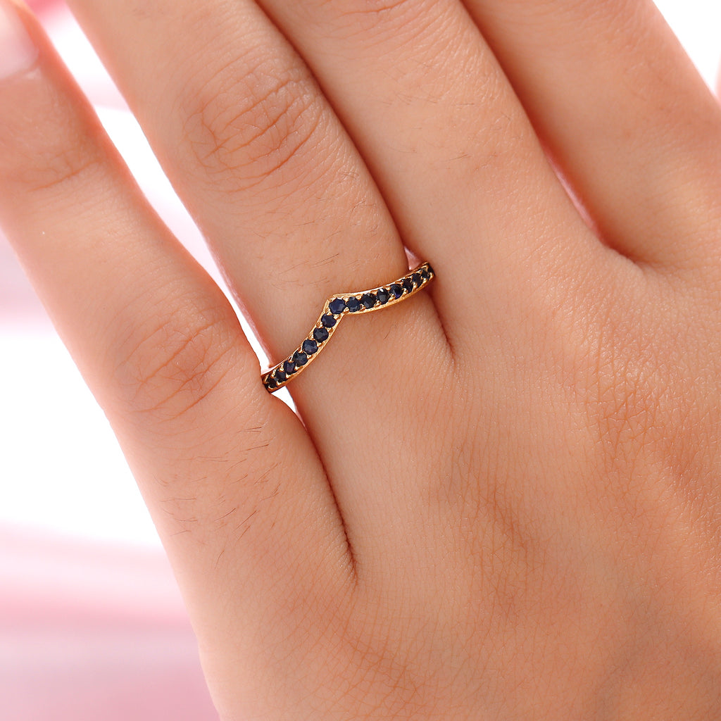 Royal Bali Collection - D'Joy Blue Sapphire Wishbone Ring in 18K Vermeil Yellow Gold Plated Sterling Silver_7542283_2