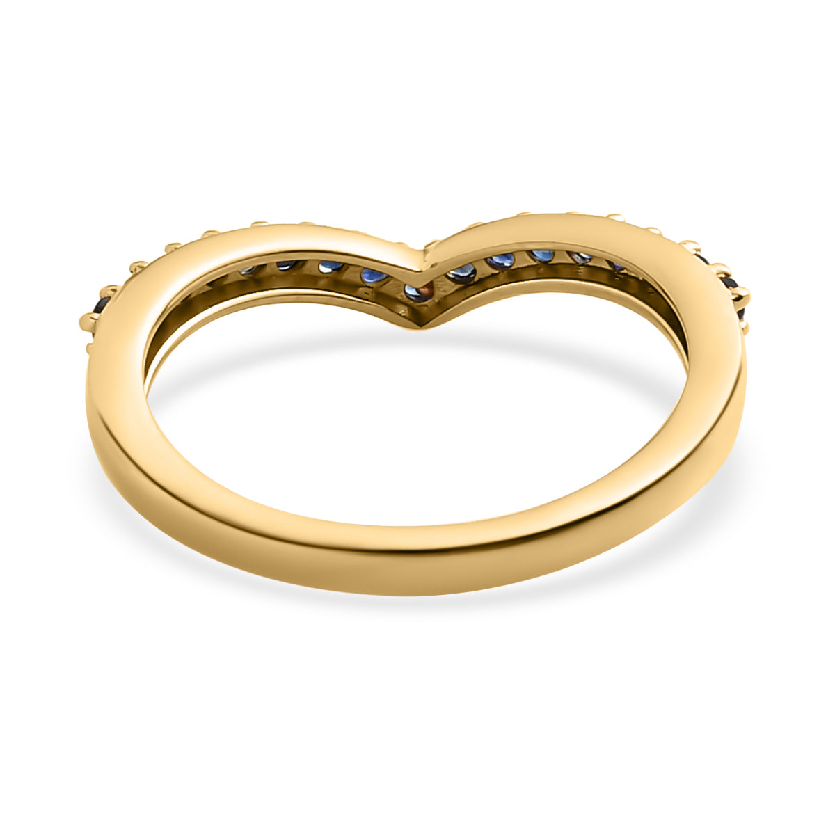 Blue Sapphire Wishbone Ring in 14K Vermeil Yellow Gold Over Sterling Silver 7542283 5