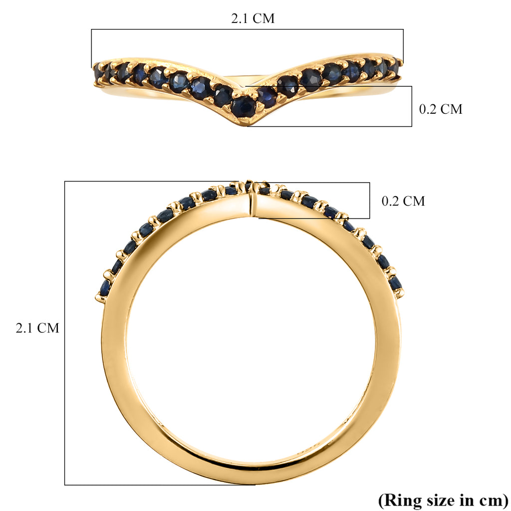 Royal Bali Collection - D'Joy Blue Sapphire Wishbone Ring in 18K Vermeil Yellow Gold Plated Sterling Silver_7542283_5