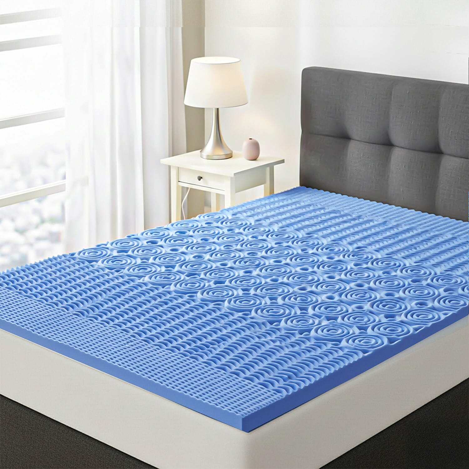 5 Zone Memory Foam Mattress Topper  - Blue 7542503 0