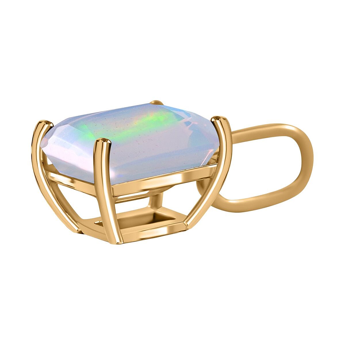 9K Yellow Gold Ethiopian Opal Pendant 2.50 Ct. 7543813 4