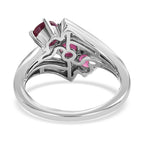 African Ruby & Natural Zircon Bypass Ring in Platinum Overlay Sterling Silver 1.90 Ct._7544809_4