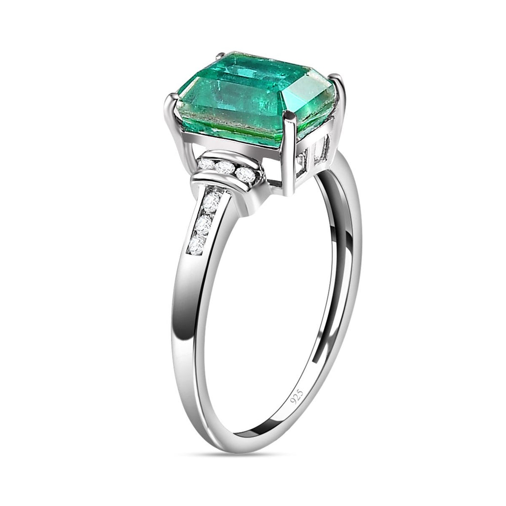 Peacock Triplet Quartz & Natural Zircon Ring in Platinum Overlay Sterling Silver 2.28 Ct._7544939_3