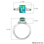 Peacock Triplet Quartz & Natural Zircon Ring in Platinum Overlay Sterling Silver 2.28 Ct._7544939_5