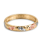 Royal Bali Collection - 9K Yellow Gold Tri Colour Band Ring_7546610