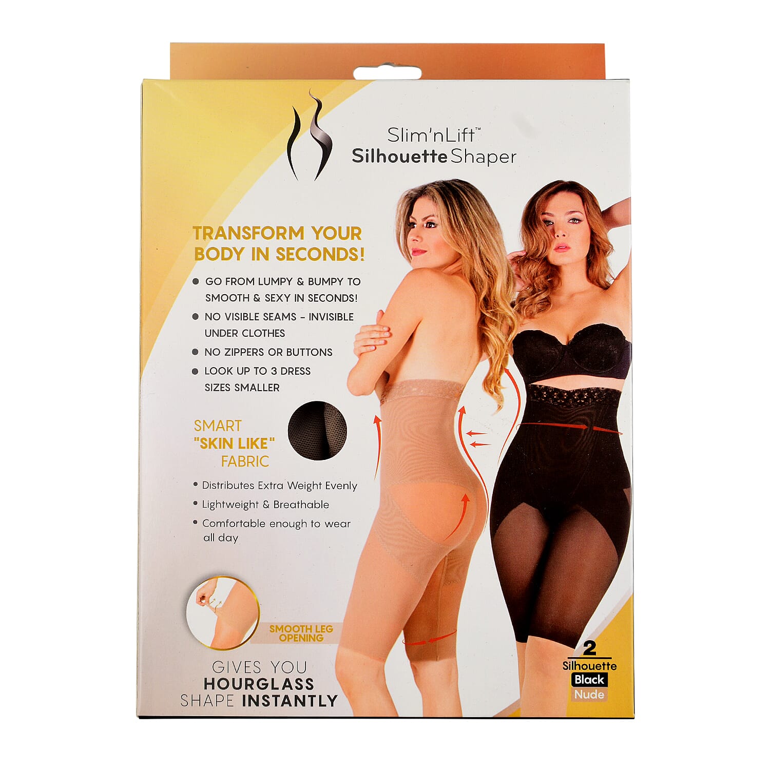 Set of 2 - Slim n Lift Silhouette Shaper with Lace (Beige/Black) - (S 8 - 10) V32535681 0