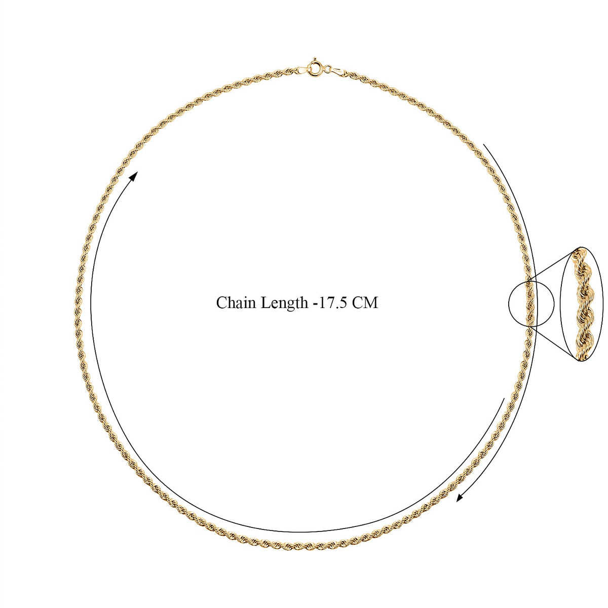 Maestro Collection - 9K Yellow Gold Diamond Cut Rope Necklace (Size 18), Gold Wt 3.19 Gms 7547399 4