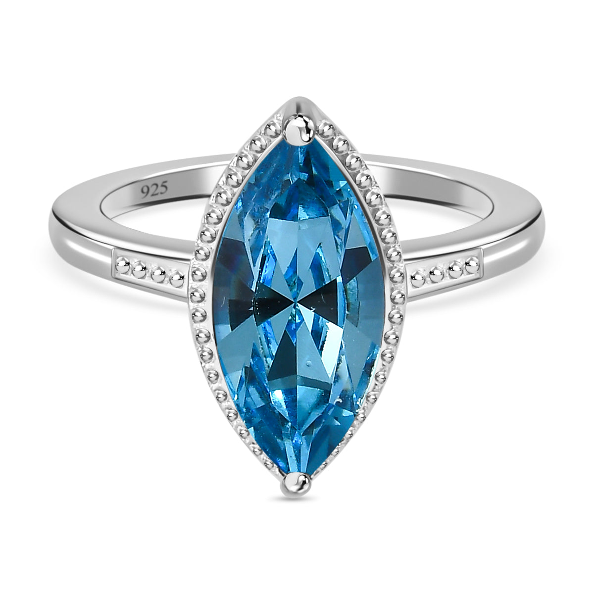 D'Joy Aquamarine Austrian Sterling Silver Crystal Solitaire Ring 2.55 Ct. V32533841 0