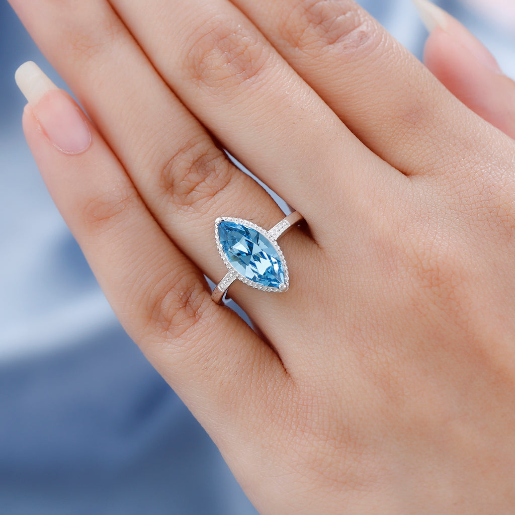 D'Joy Aquamarine Austrian Sterling Silver Crystal Solitaire Ring 2.55 Ct._7548620_2