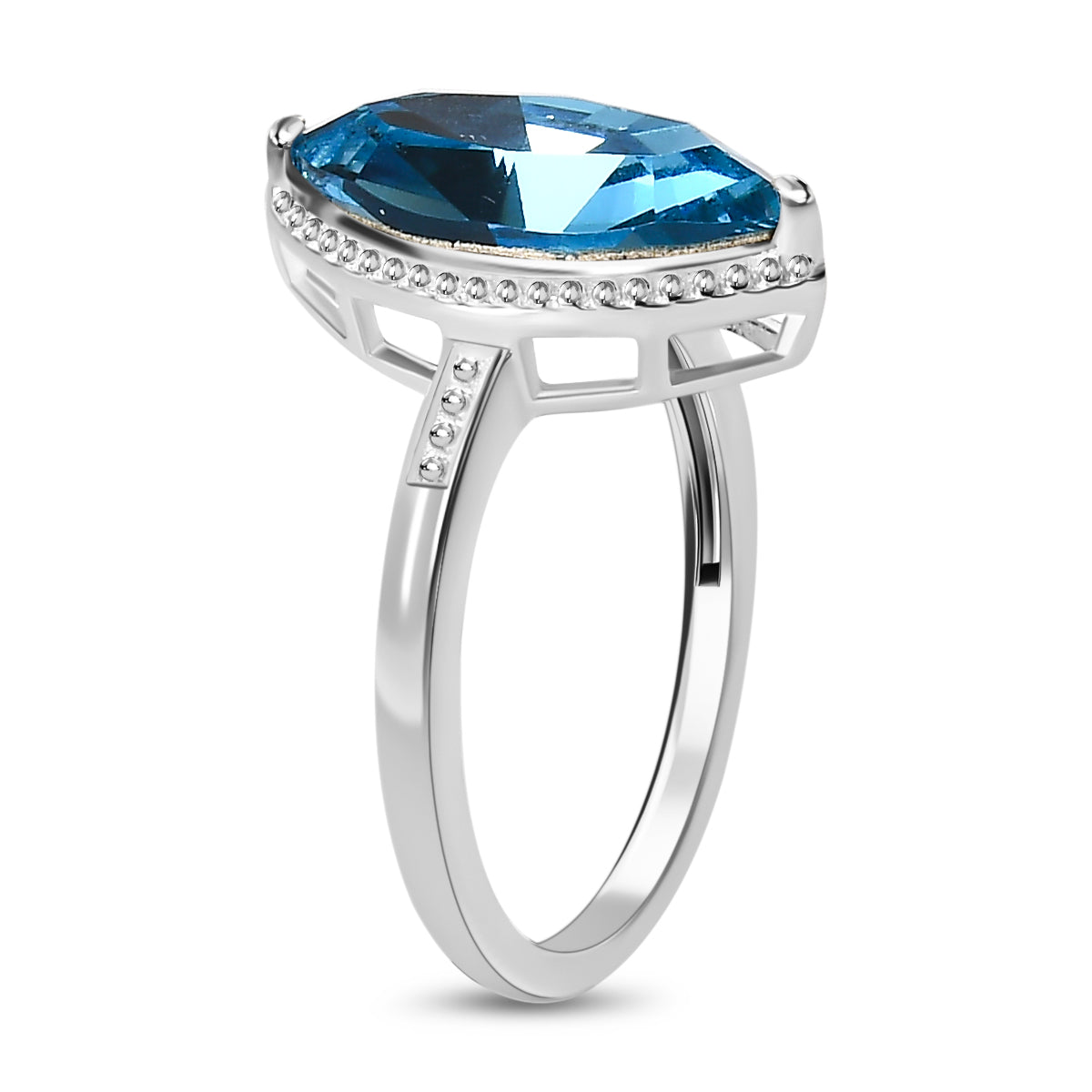 D'Joy Aquamarine Austrian Sterling Silver Crystal Solitaire Ring 2.55 Ct. V32533841 3