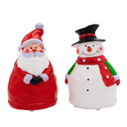 Set of 2 Colour Changing Santa and Snowman Christmas Decorations - Red & White_7552044