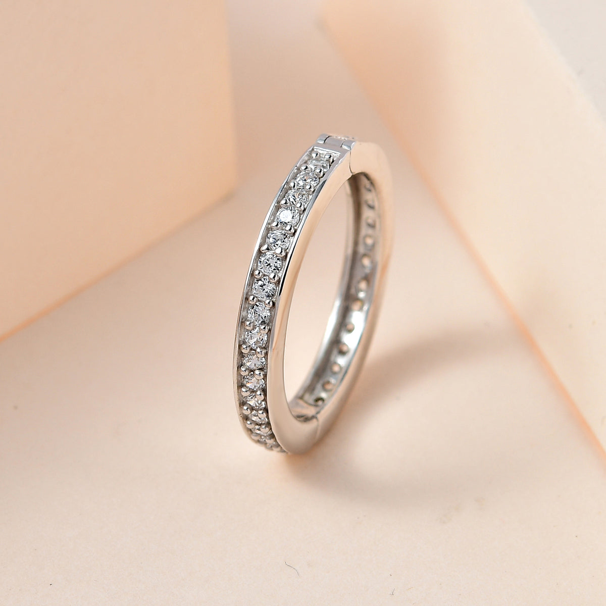 Natural Zircon Ring in Platinum Overlay Sterling Silver 7552584 1