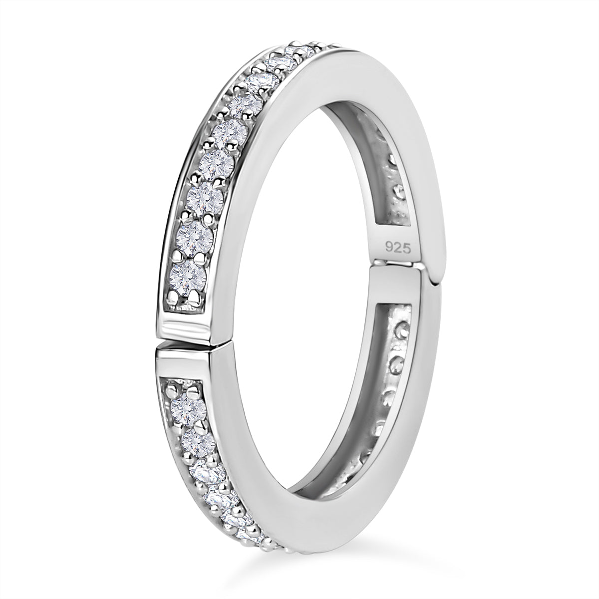 Natural Zircon Ring in Platinum Overlay Sterling Silver 7552584 3