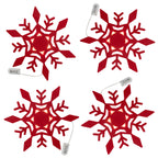 Set of 4 Christmas Felt Snowflake Table Decoration (Battery Operated) - Red_7552750