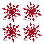 Set of 4 Christmas Felt Snowflake Table Decoration (Battery Operated) - Red_7552750_1