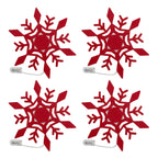 Set of 4 Christmas Felt Snowflake Table Decoration (Battery Operated) - Red_7552750_3