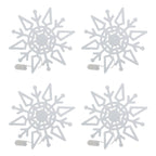 Set of 4 Christmas Felt Snowflake Table Decoration (Battery Operated) - White_7552751