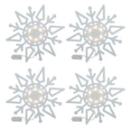Set of 4 Christmas Felt Snowflake Table Decoration (Battery Operated) - White_7552751_1
