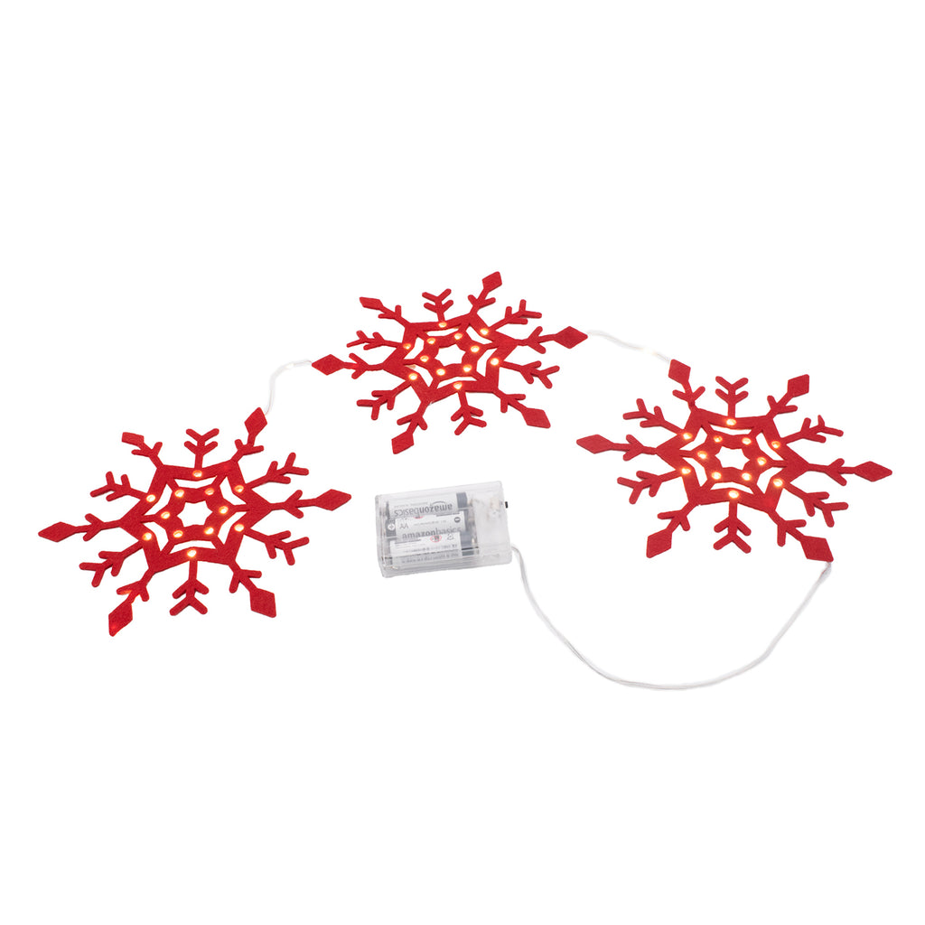 Set of 3 Connected Snowflake Decoration - Red_7552756_1