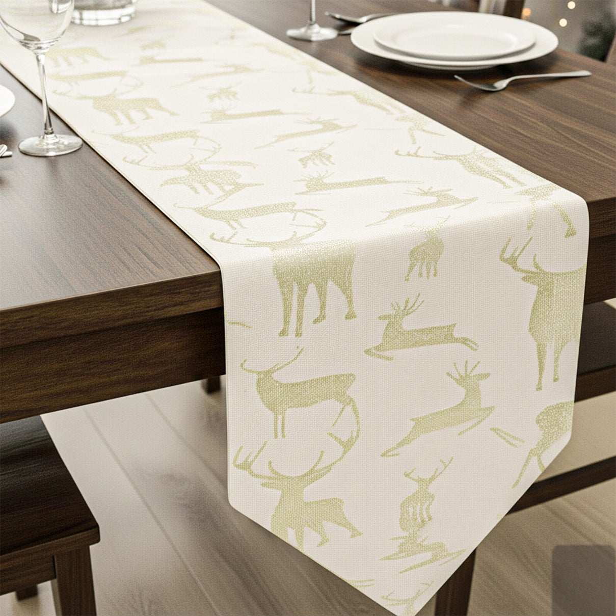 Poinsettia Table Runner (Size 190x31cm) - Gold 7552981 1