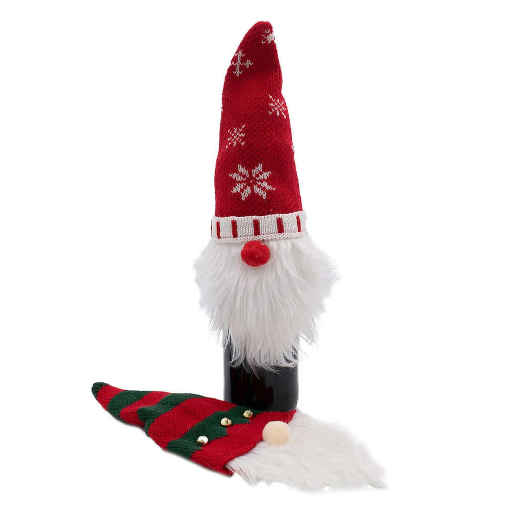 Set of 2 Christmas Novelty Bottle Cover (Size 32x12 Cm) - Red & White