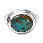 Sierra Nevada Turquoise Solitaire Ring in Platinum Overlay Sterling Silver 4.83 Ct._7556195