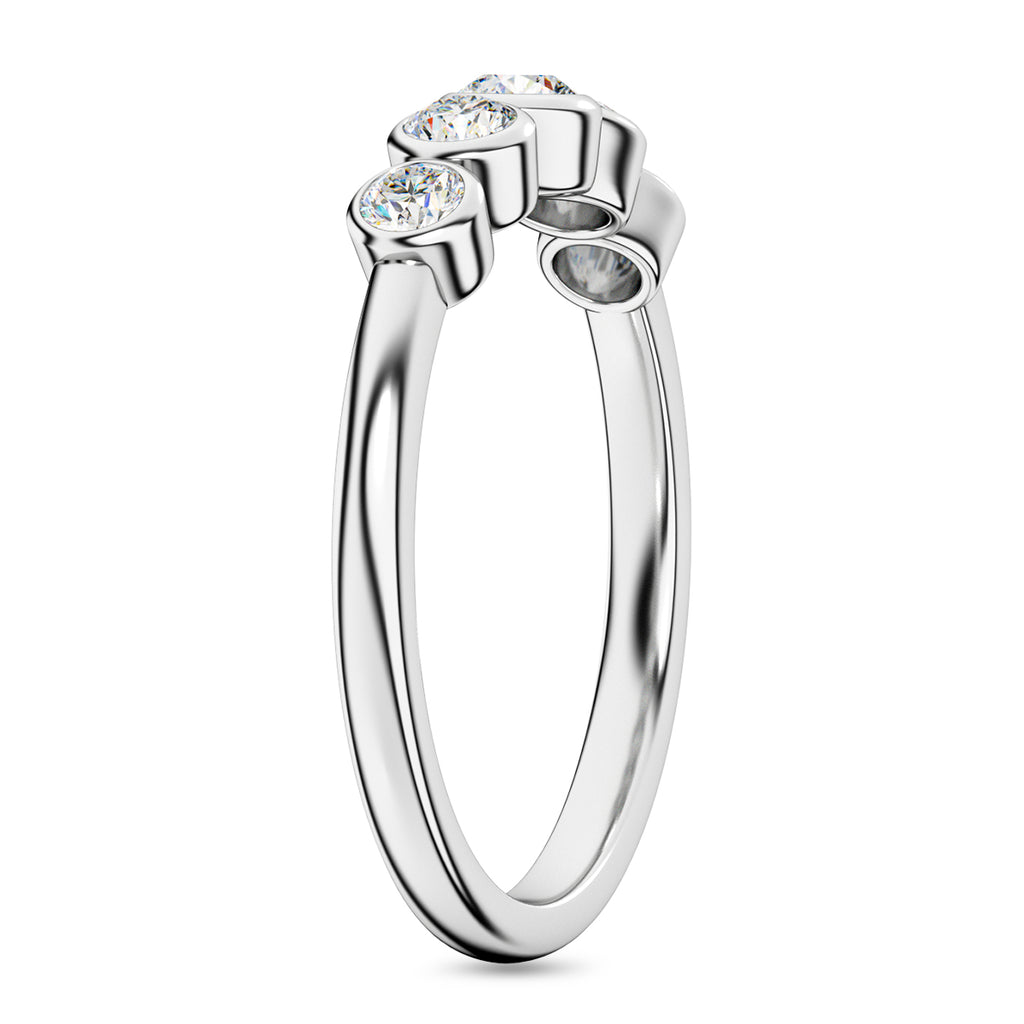 9K White Gold SGL Certified Diamond 5 Stone Band (I3/GH) Ring_7556949_3
