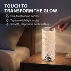 USB Rechargeable, Touch Sensor Crystal Diamond Led Table Lamp - Remote Control Included