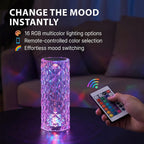 USB Rechargeable, Touch Sensor Crystal Diamond Led Table Lamp - Remote Control Included