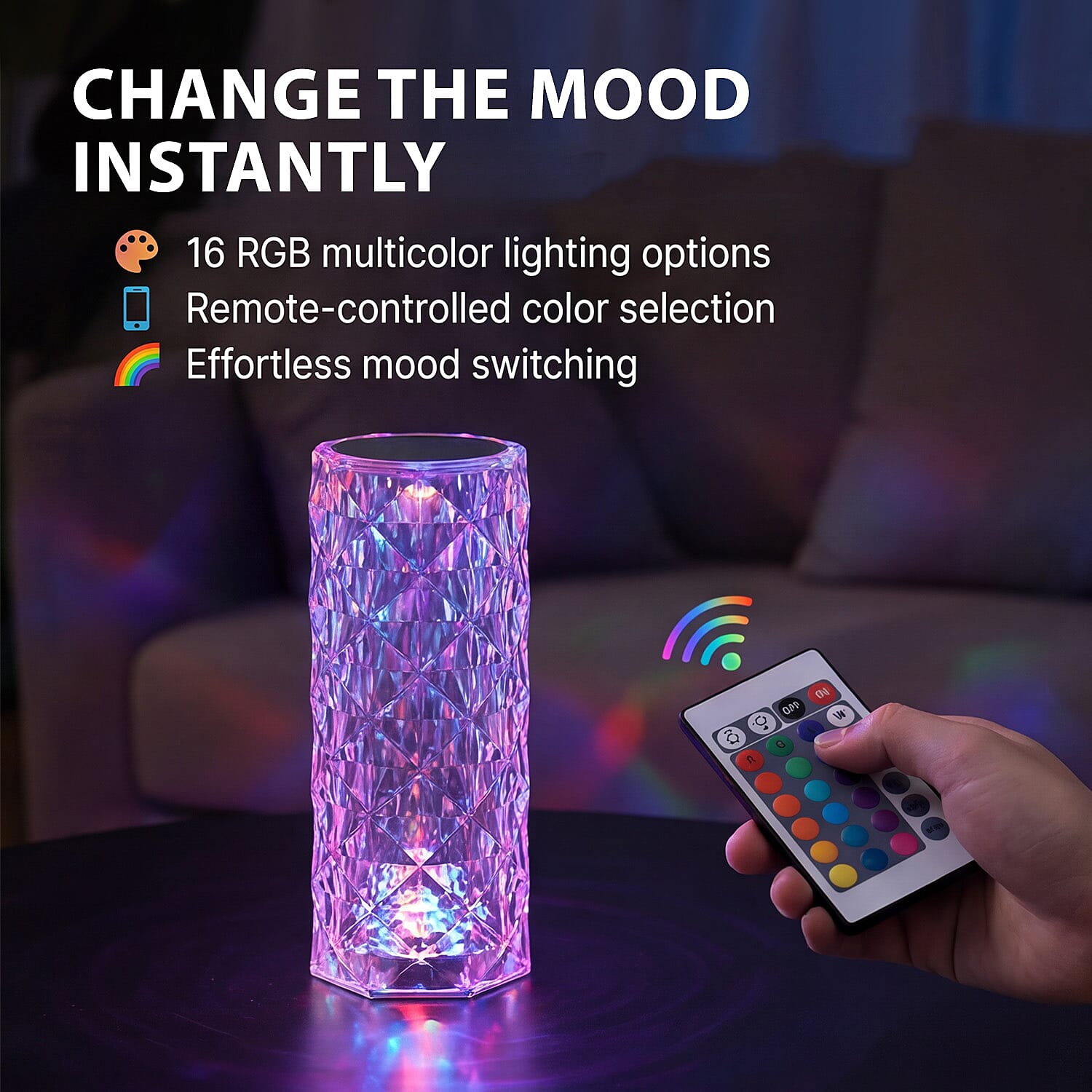 Crystal Diamond Rechargeable LED Table Lamp With Touch Switch 7557079 4