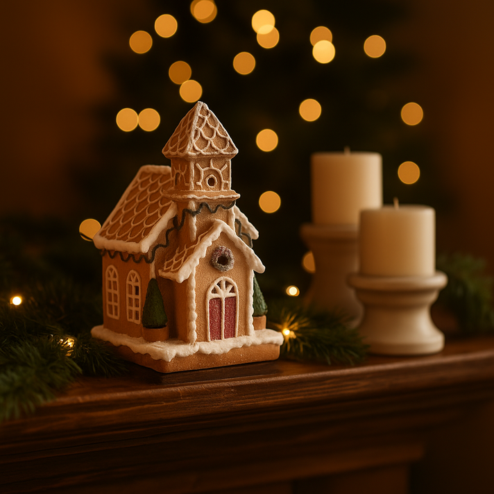 Gingerbread Christmas Church (Size 16x10x9 cm) - Multi 7558191 2