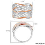 Diamond Criss Cross Ring in 18K Vermeil Rose Gold Plated & Platinum Overlay_7560148_5