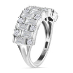 D'Joy Moissanite Half Eternity Ring in Platinum Overlay Sterling Silver 1.58 Ct._7560309_3