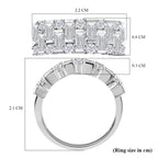 D'Joy Moissanite Half Eternity Ring in Platinum Overlay Sterling Silver 1.58 Ct._7560309_5
