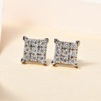 D'Joy - Moissanite Sterling Silver Cluster Earring with Push Back_7561346_1