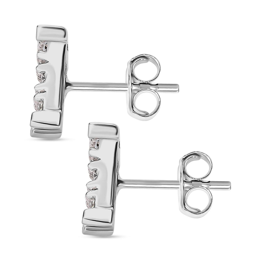 D'Joy - Moissanite Sterling Silver Cluster Earring with Push Back_7561346_3