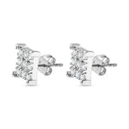 D'Joy - Moissanite Sterling Silver Cluster Earring with Push Back_7561346_4