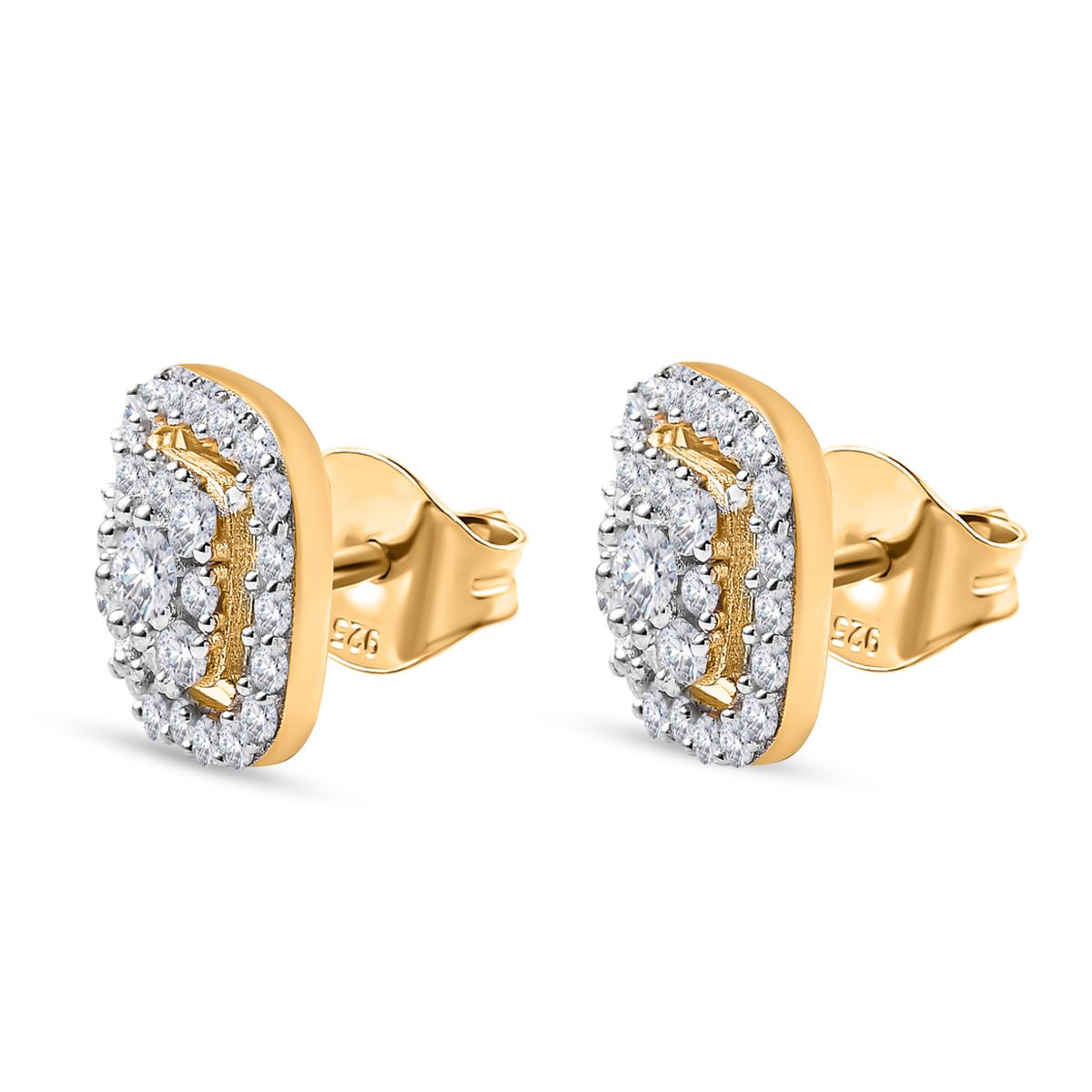 1.4 Ct. Moissanite Cluster Stud Earrings in 18K Vermeil Yellow Gold Plated Sterling Silver 7561352 4