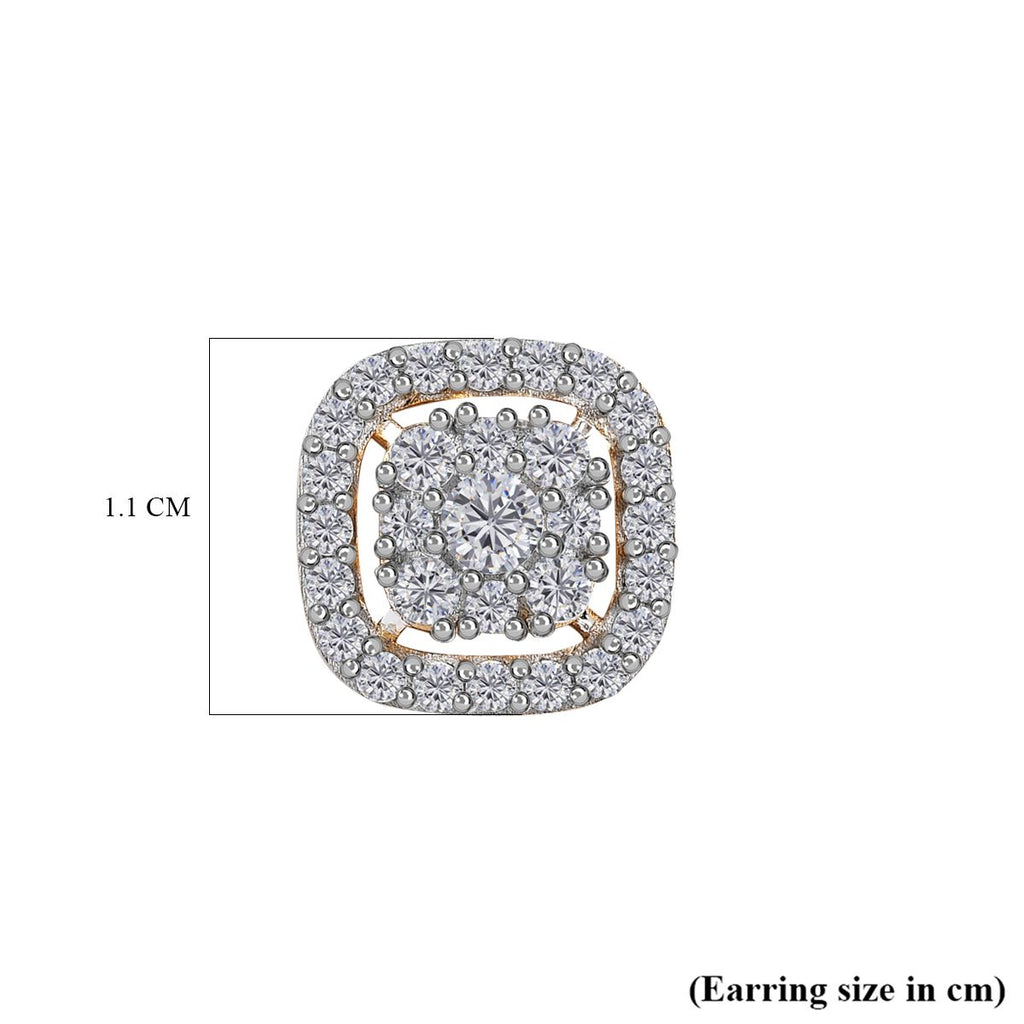 D'joy Moissanite Stud Cluster Earrings with Push Back in 18K Vermeil Yellow Gold Plated Sterling Silver 1.00 Ct_7561352_5