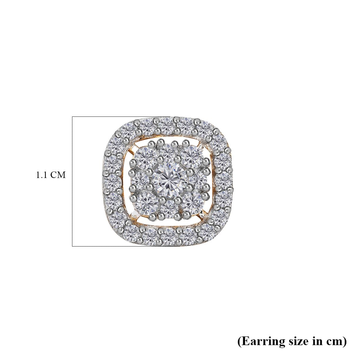 1.4 Ct. Moissanite Cluster Stud Earrings in 18K Vermeil Yellow Gold Plated Sterling Silver 7561352 6