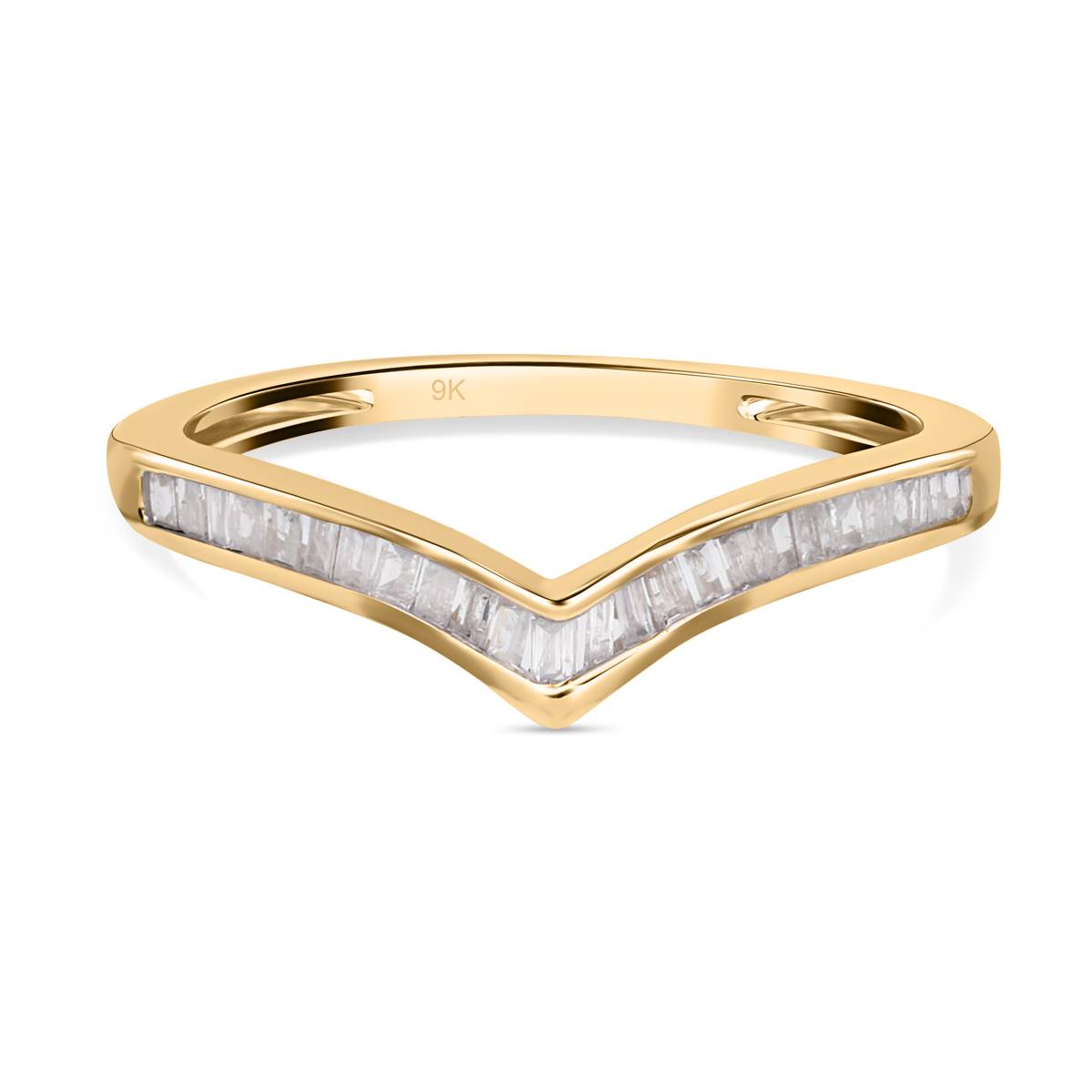 Find Of the Year - 9K Yellow Gold Natural Diamond Wishbone Ring 7561511 0