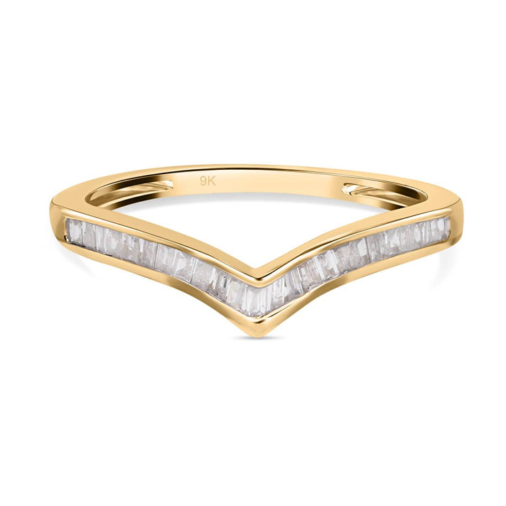 Find Of the Year - 9K Yellow Gold Natural Diamond Wishbone Ring 7561511 1