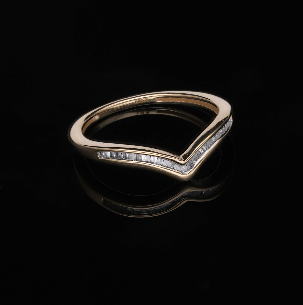 Find Of the Year - 9K Yellow Gold Natural Diamond Wishbone Ring 7561511 2