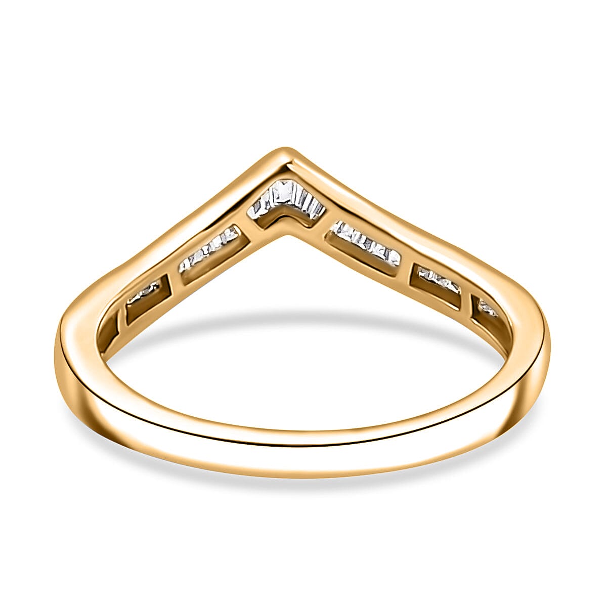 Find Of the Year - 9K Yellow Gold Natural Diamond Wishbone Ring 7561511 7