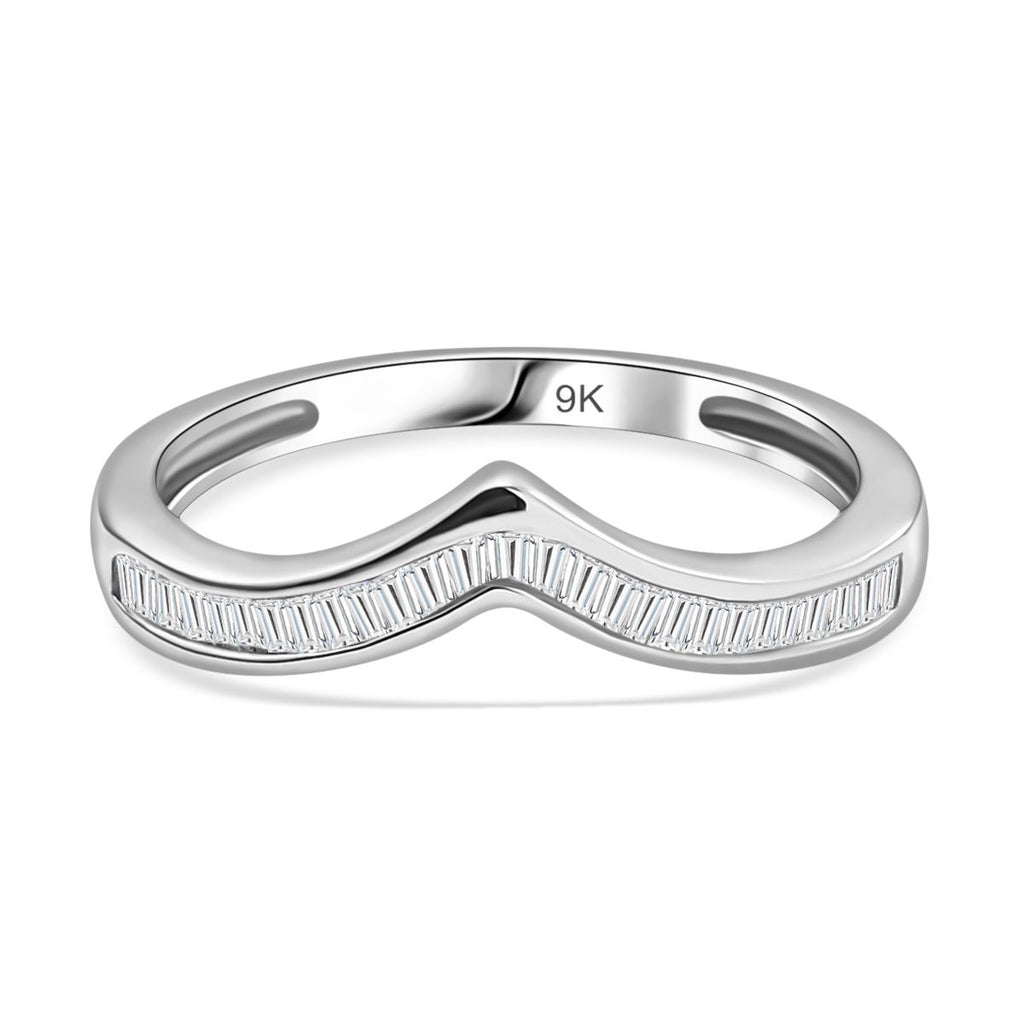 Close Out Deal - SGL Certified 9K White Gold Diamond (I3/GH) Wishbone Ring_7561524