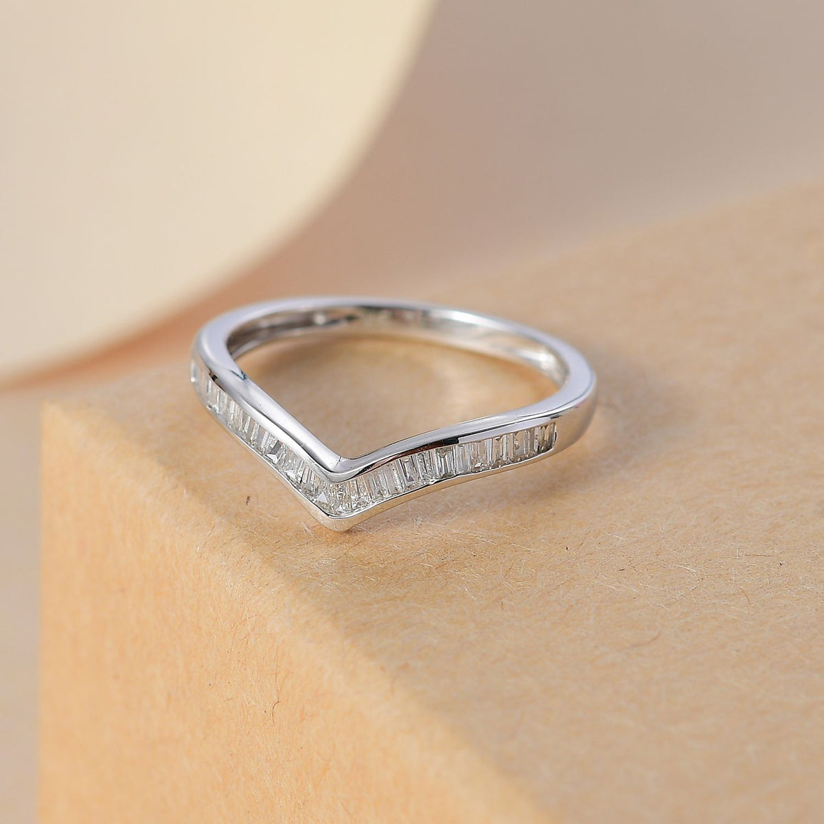 Find Of the Year - 9K White Gold Natural Diamond Wishbone Ring V32518640 2