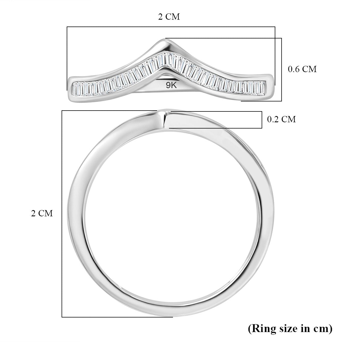 Find Of the Year - 9K White Gold Natural Diamond Wishbone Ring V32518640 6