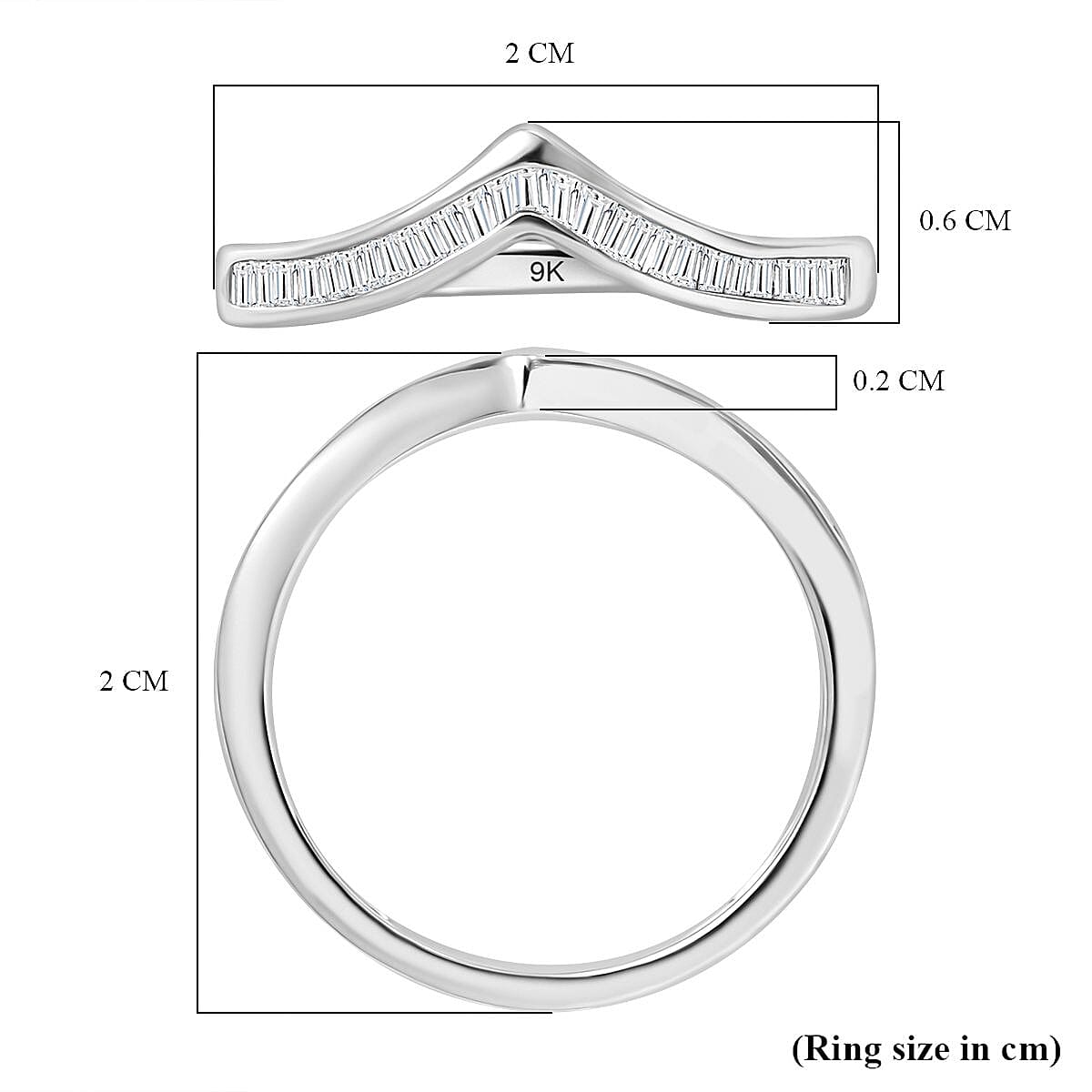 Find Of the Year - 9K White Gold Natural Diamond Wishbone Ring V32676152 8